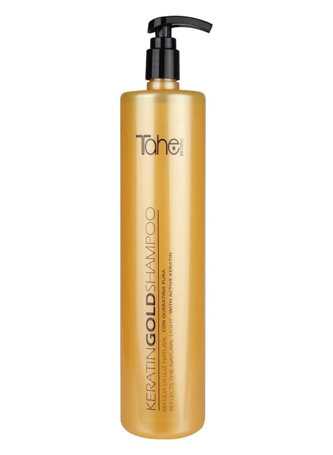 Tahe Keratin Gold Shampoo with Pure Keratin and Liquid Gold for Extra Softness and Volume, 1000ml - Image 1